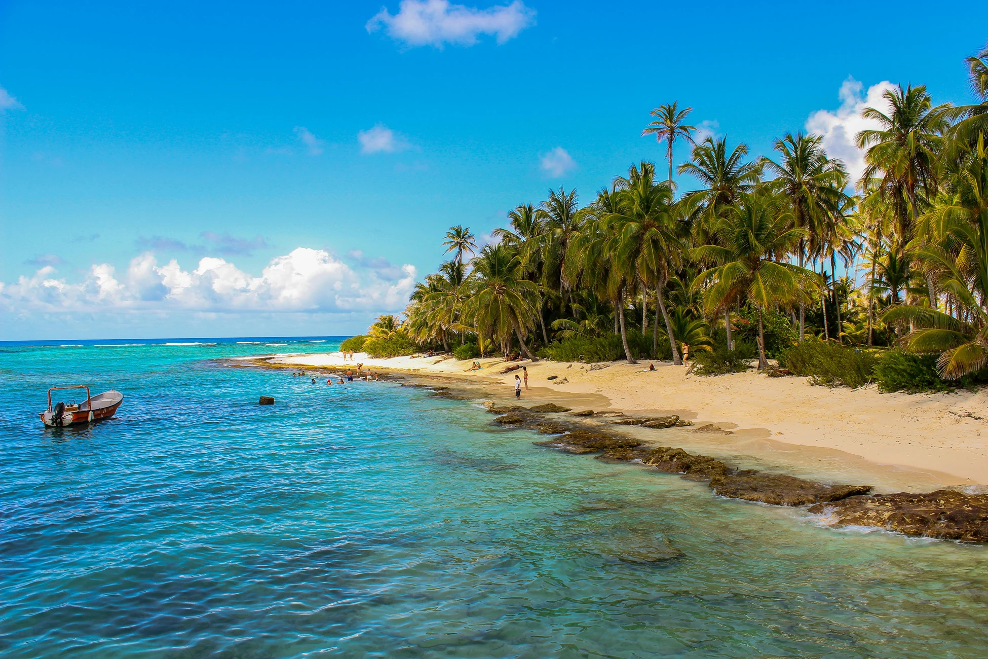 Vista panorámica de San Andrés, isla colombiana en el Caribe